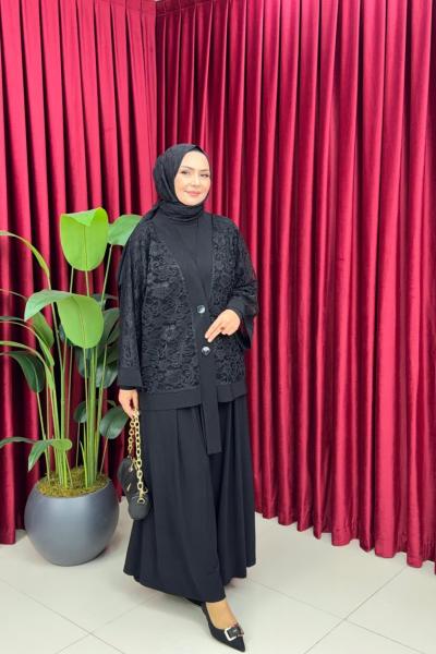 Firdevs Üçlü Takım - Siyah