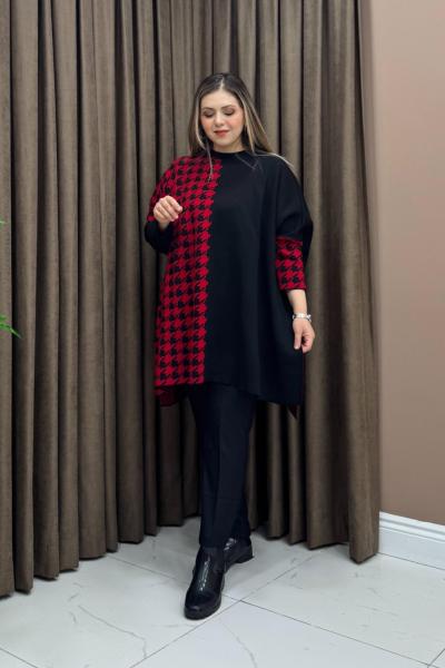 Kazayağı Tunik - Kırmızı