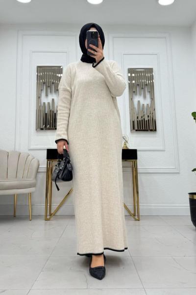 Lady Triko Elbise - Taş