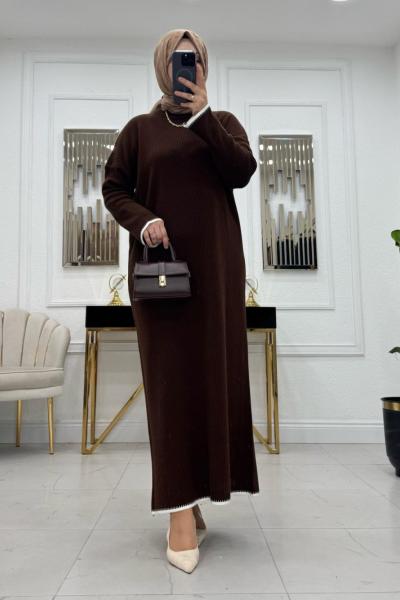 Lady Triko Elbise - Acı Kahve