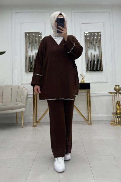 Lara Kimono Takım - Acı Kahve