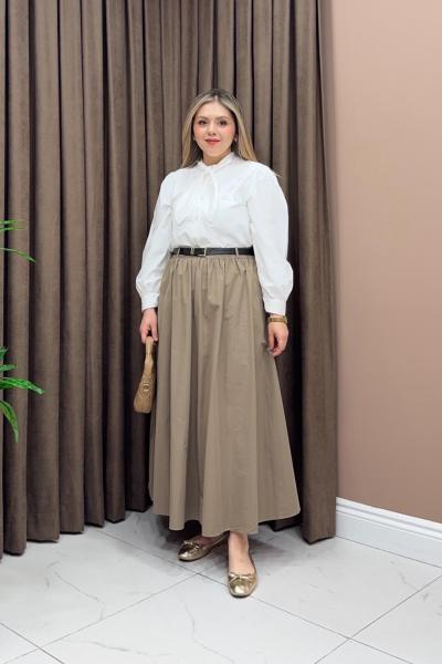 Liza Kemerli Etek - Bej