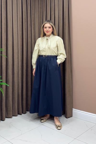 Liza Kemerli Etek - Lacivert