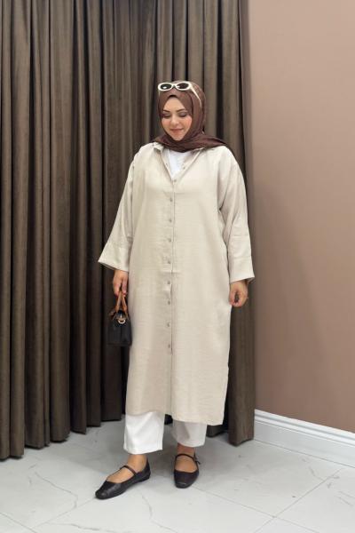 Mia Tensel Gömlek - Bej