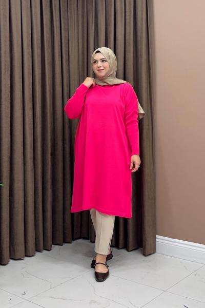 Mia Triko Tunik - Fuşya