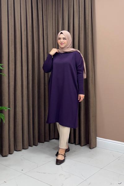 Mia Triko Tunik - Koyu Mor