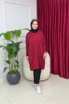 Mira Çizgili Tunik - Bordo