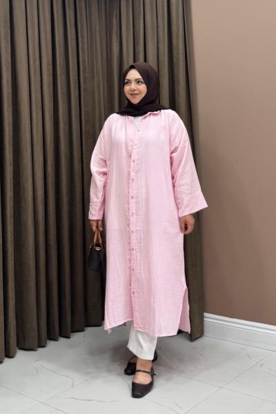 Müslin Juno Tunik / Gömlek - Pembe
