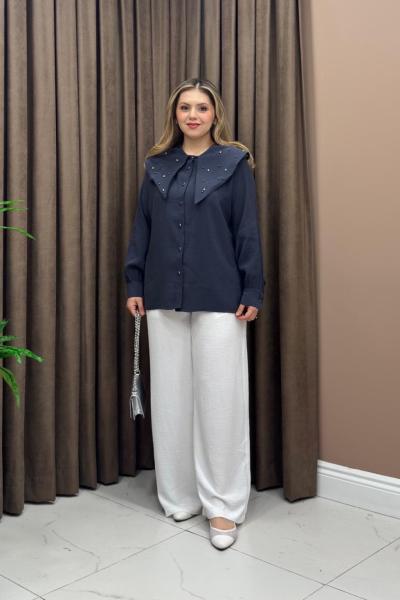 Nose taşlı gömlek - Antrasit