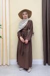 Pinterest Keten Elbise - Kahve