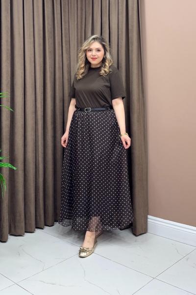 Puantiye Etek -  Acı Kahve