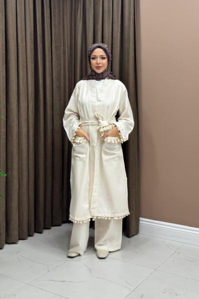 Sora Kimono Takım - Bej