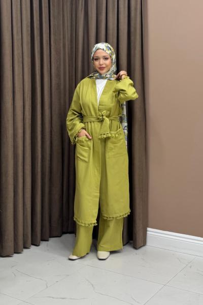 Sora Kimono Takım - Yağ Yeşili