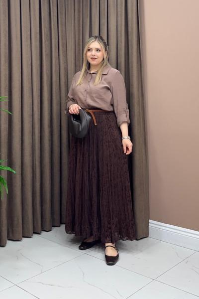 Via modal gömlek - Vizon