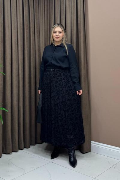 Via modal gömlek - Siyah