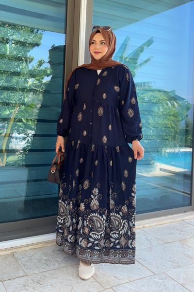 Viskon Adel Elbise - Lacivert