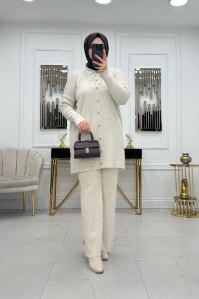 Zeren Triko Takım - Taş rengi